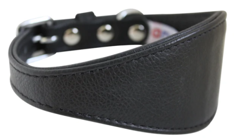 Hound Plain Collar by Angel 16" X 2.25" , Midnight Black