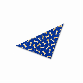 Dog Bandana (Color: Blue with Bones, size: Small - 20")