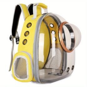 Pet Carrier Backpack, Space Capsule Bubble Cat Backpack Carrier, Waterproof Pet Backpack Outdoor Use (Color: Yellow)