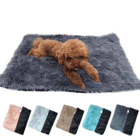 Soft Plush Padded Pet Sleeping Mat Soft Pet Mattress Puppy Dog Cat Sofa Cushion Warm and Breathable Large Dog Pet Bed Dog Mat (Color: Dark gray, size: M(40X60CM))