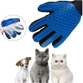 Dog Cat Pet Combs Grooming Deshedding Brush Gloves Effective Cleaning Back Massage Animal Bathing Fur Hair Removal (Metal Color: green, size: Right)