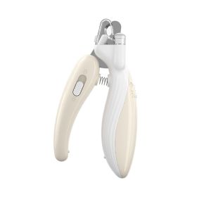 Banana pet nail clippers, cat nail clippers, dog nail clippers, LED blood thread pet products, one package for distribution (Specifications: Little Whale Style - Light Coffee)