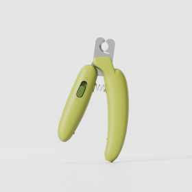 Banana pet nail clippers, cat nail clippers, dog nail clippers, LED blood thread pet products, one package for distribution (Specifications: Banana mini version - green without light)