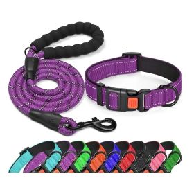 No Pull Dog Harness; Adjustable Nylon Dog Vest & Leashes For Walking Training; Pet Supplies (Color: Purple, size: XS)