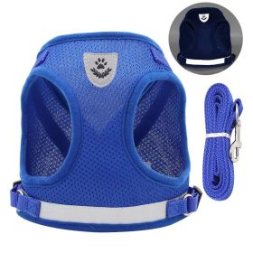 No Pull Pet Harness Vest For Dog & Cat; Step-in Puppy Harness For Small Medium Dogs; Reflective Strip (Color: Blue, size: XL)