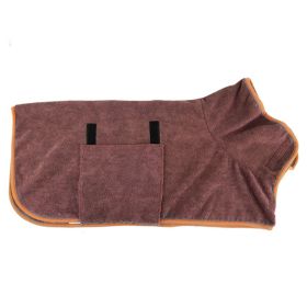 Pet Bath Towel For Dog & Cat; Microfiber Dog Bathrobe; Absorbent Cat Towel; Quick Dry Pet Bathrobe (Color: Coffee, size: M)