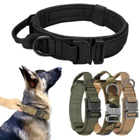 Tactical Pet Collar; Dog Collar With Handle; Military Heavy Duty Dog Collars For Medium Large Dogs (Color: Khaki, size: L)