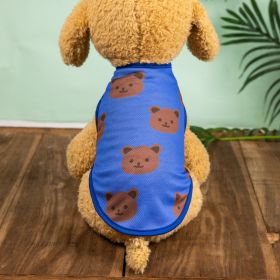 Pet Clothes; Summer New Pet Dog Clothes Thin Vest Bird's Eye Printing; Pet Clothes For Dogs And Cats (Color: Blue, size: XL)