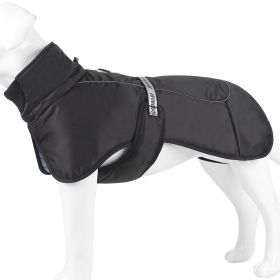 Large Dog Winter Fall Coat Wind-proof Reflective Anxiety Relief Soft Wrap Calming Vest For Travel (Color: Black, size: 5XL)