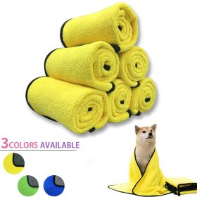 Quick-drying Pet Dog And Cat Towels; Soft Fiber Towels Water-absorbent Bath Towel Cleaning Pet Towel (Color: Blue, size: 100*50cm/39.4*19.7in)