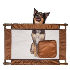 Pet Life Porta-Gate Travel Collapsible And Adjustable Folding Pet Cat Dog Gate (Color: Brown)