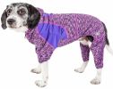 Pet Life Active 'Downward Dog' Heathered Performance 4-Way Stretch Two-Toned Full Body Warm Up Hoodie