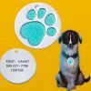 Personalized Dog Tags; Engraved Footprints Cat Tags; Anti-lost Round Pet ID Tags For Dogs & Cats